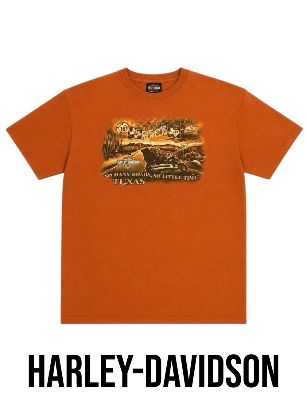 Authentic Harley-Davidson Unisex Burt Orange Texas Road Graphic Short Sleeve Tee - Picture 3 of 15